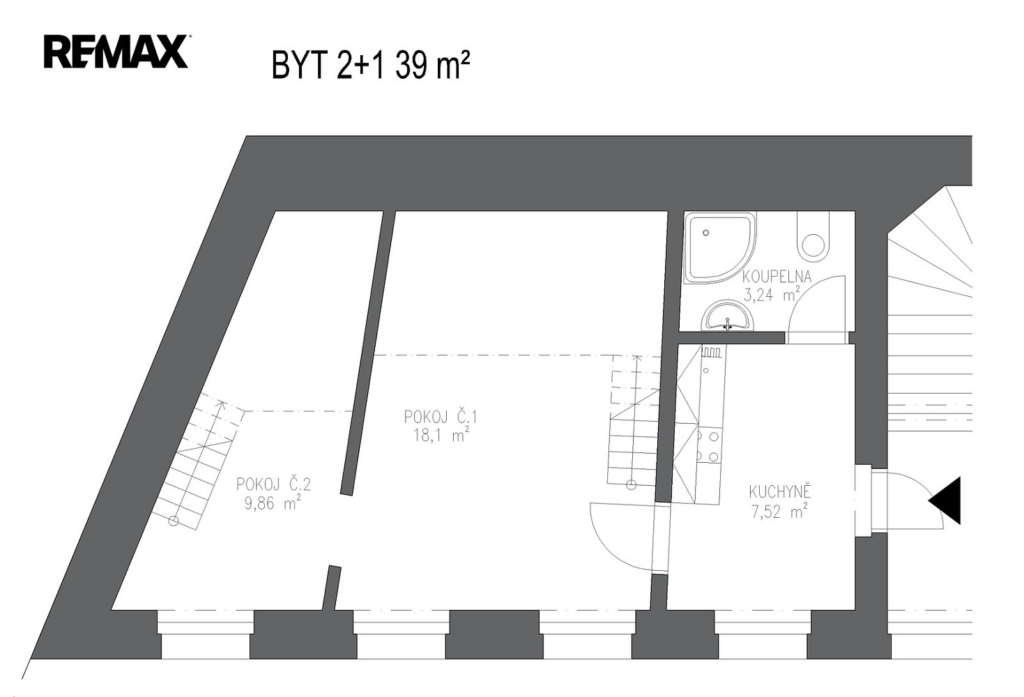 Pronájem bytu 2+1 39 m² — photo 3
