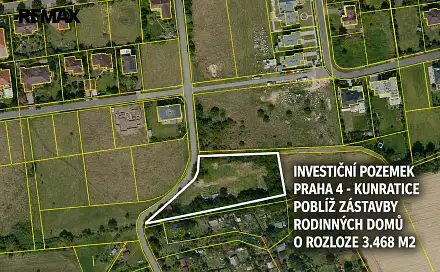 Prodej pozemku 3 468 m², Na jahodách, Praha 4 - Kunratice