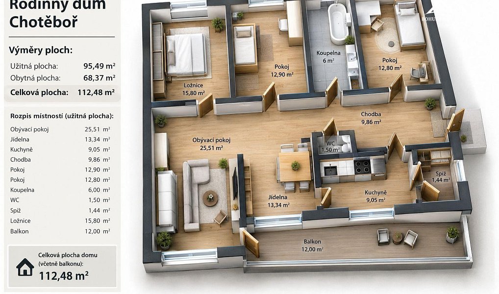 Prodej domu 95 m² s pozemkem 620 m², Chotěboř – náhled fotky 6