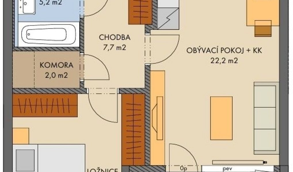 Prodej bytu 2+kk 52 m², Praha – náhled fotky 2