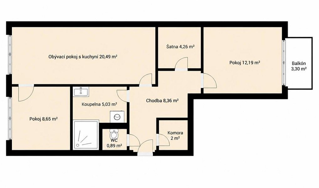 Prodej bytu 2+1 66 m², Nová Bystřice – náhled fotky 17
