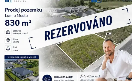 Prodej stavebního pozemku 830 m², Březová, Lom, okres Most