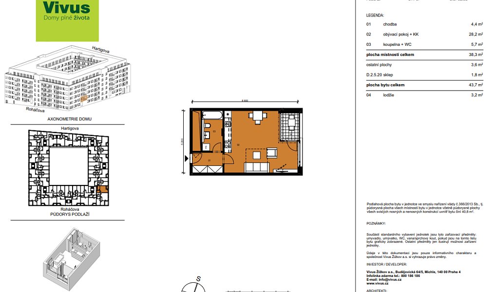 Prodej bytu 1+kk, 44 m², Žižkov - Praha 3, Praha