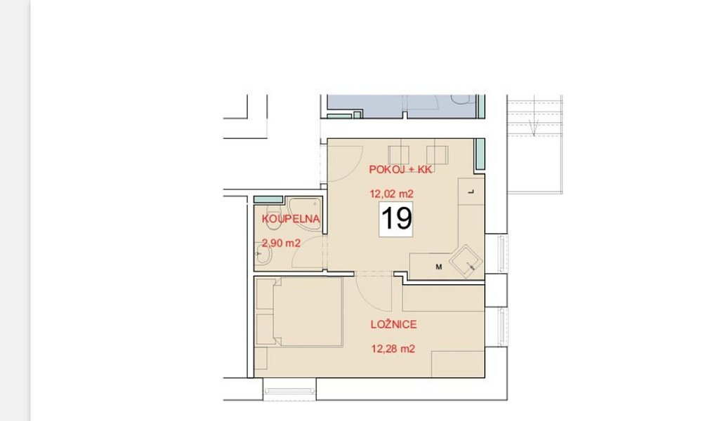 Pronájem bytu 2+kk 27 m², Staré Hradiště – náhled fotky 9