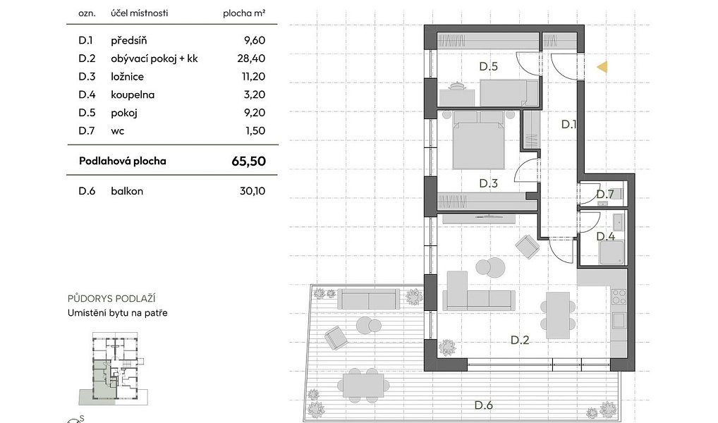 Prodej bytu 3+kk 65 m², Brno – náhled fotky 4