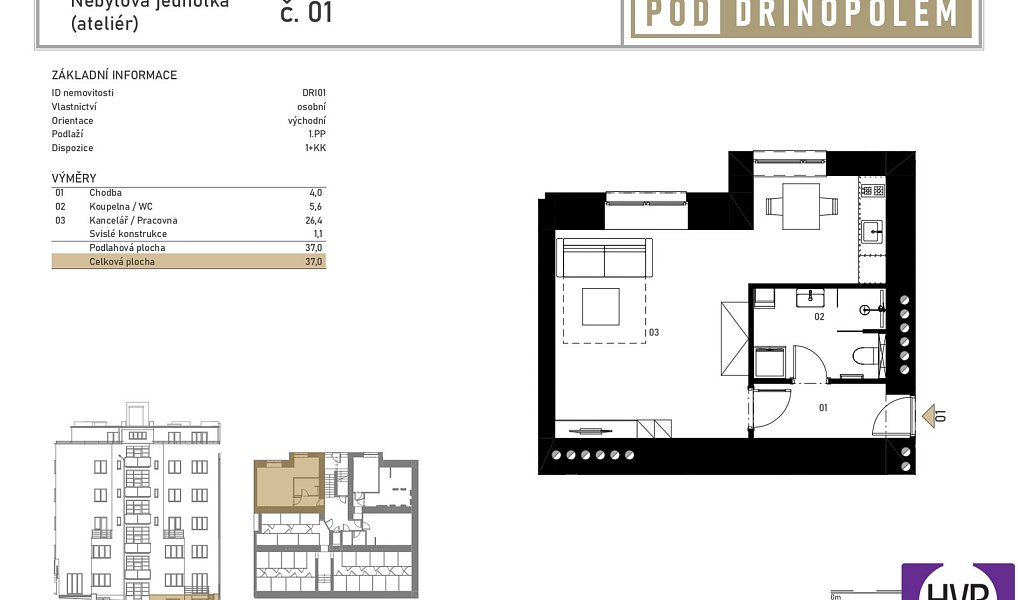 Prodej bytu 1+kk 37 m², Praha – náhled fotky 6