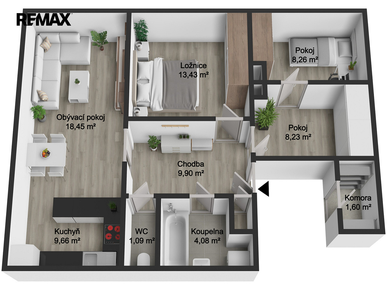 Prodej bytu 4+kk 75 m² – pohled 4