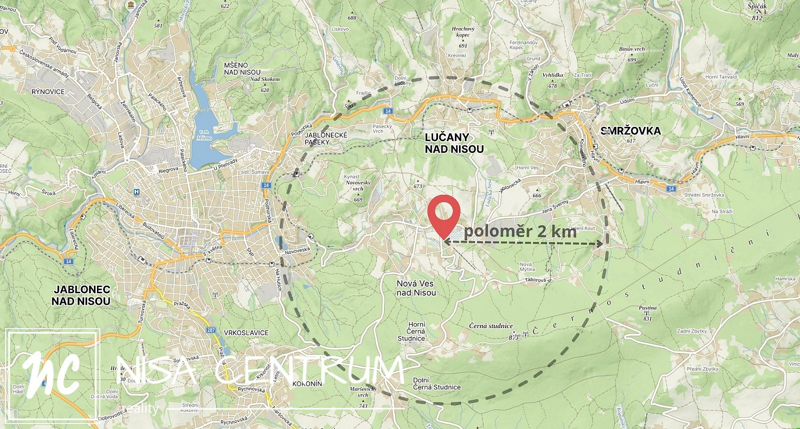 Prodej louky 1 671 m², Nová Ves nad Nisou – pohled 3