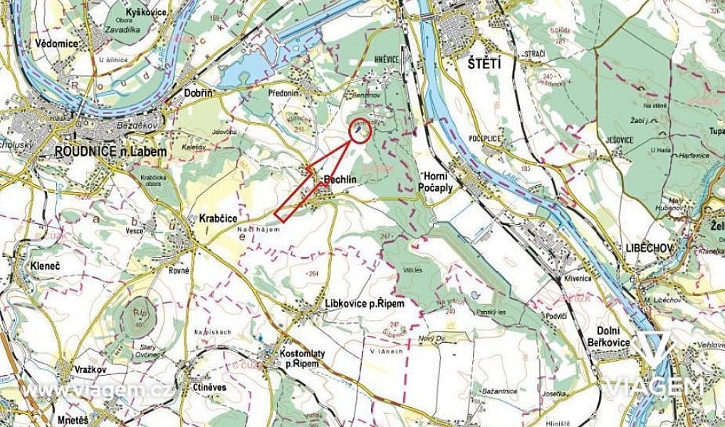 Prodej pole 1 665 m², Bechlín – náhled fotky 3