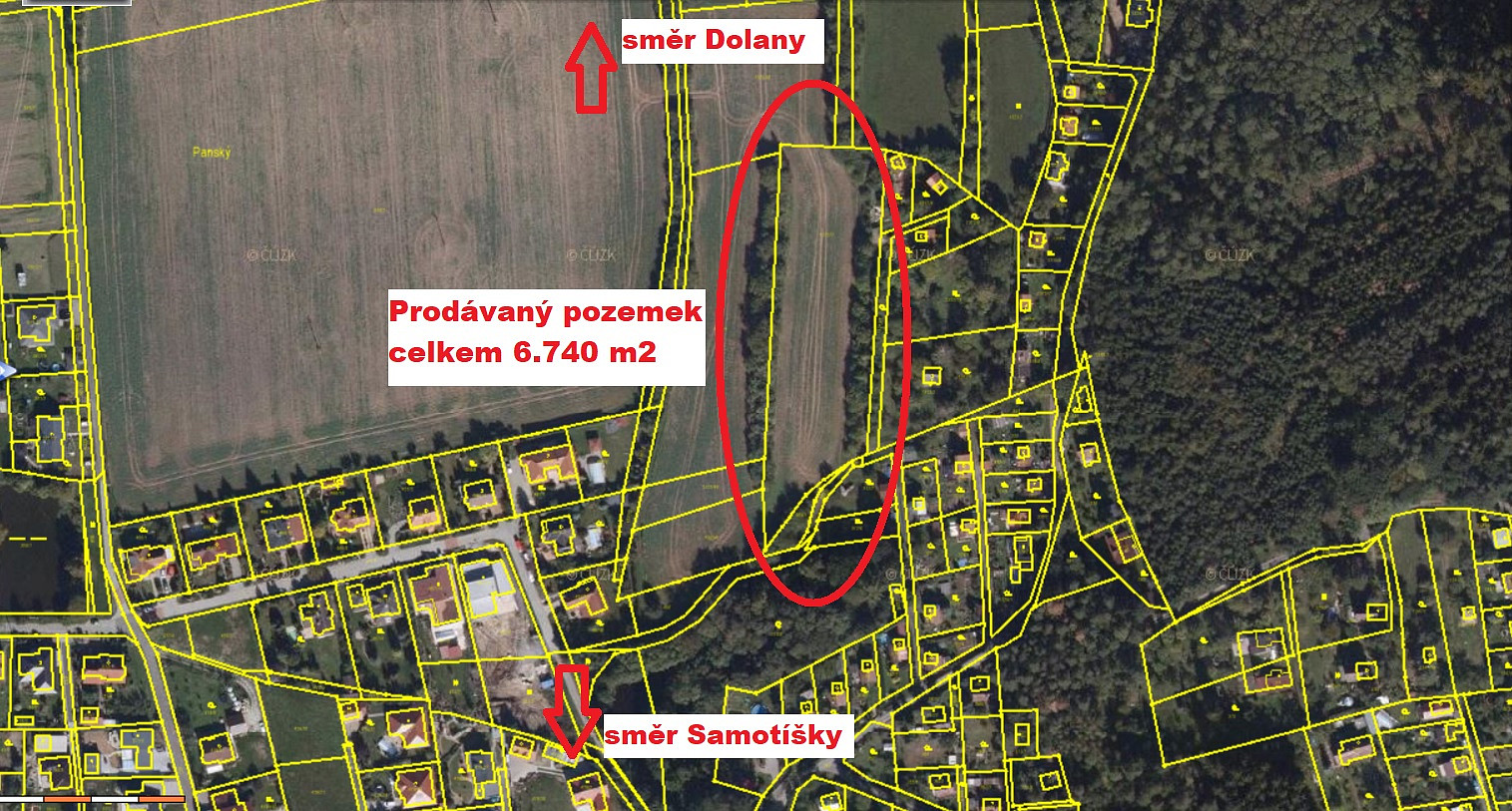 Prodej stavebního pozemku 6 740 m² – fotografie 2