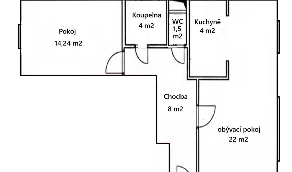 Pronájem bytu 2+kk 53 m², Pardubice – náhled fotky 2