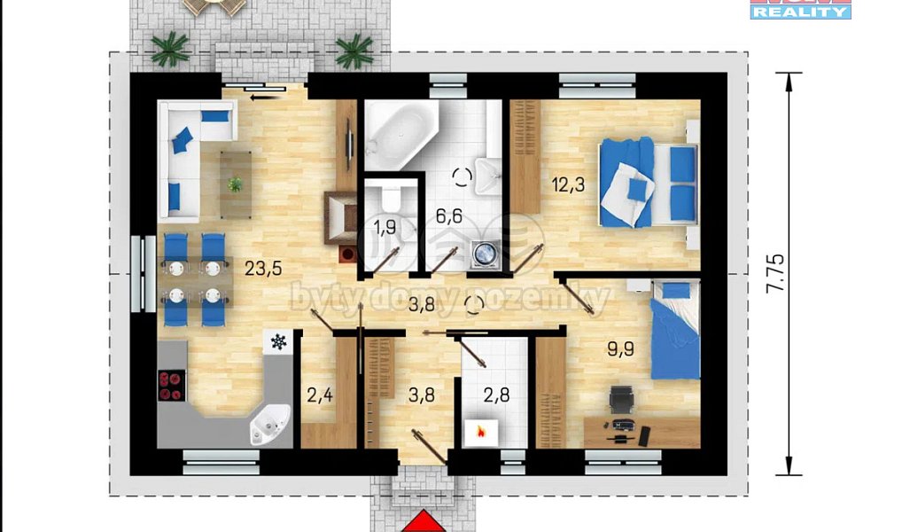 Prodej domu 65 m² s pozemkem 227 m², Krušovice – náhled fotky 6
