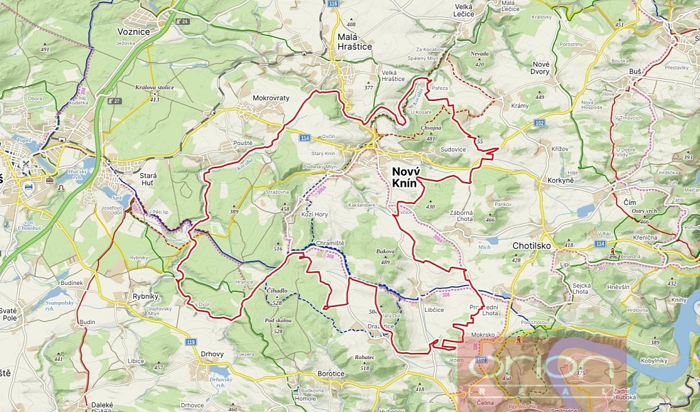 Prodej stavebního pozemku 2 122 m², Nový Knín – náhled fotky 3