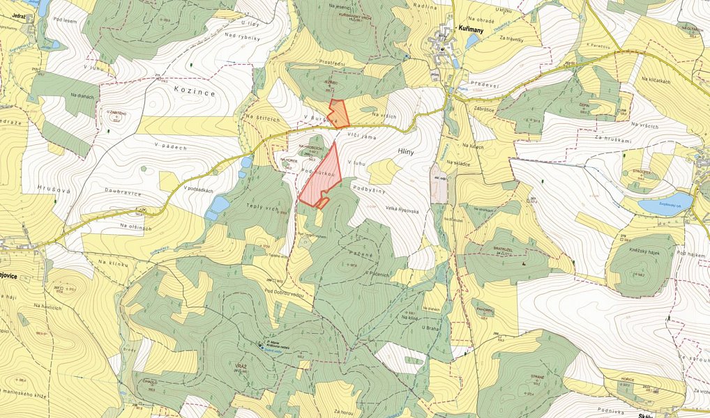 Prodej pole 23 098 m², Kuřimany – náhled fotky 2