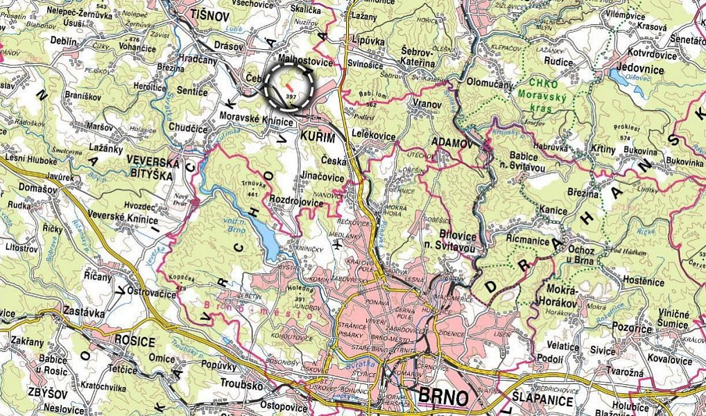 Prodej pole 5 157 m², Kuřim – náhled fotky 3