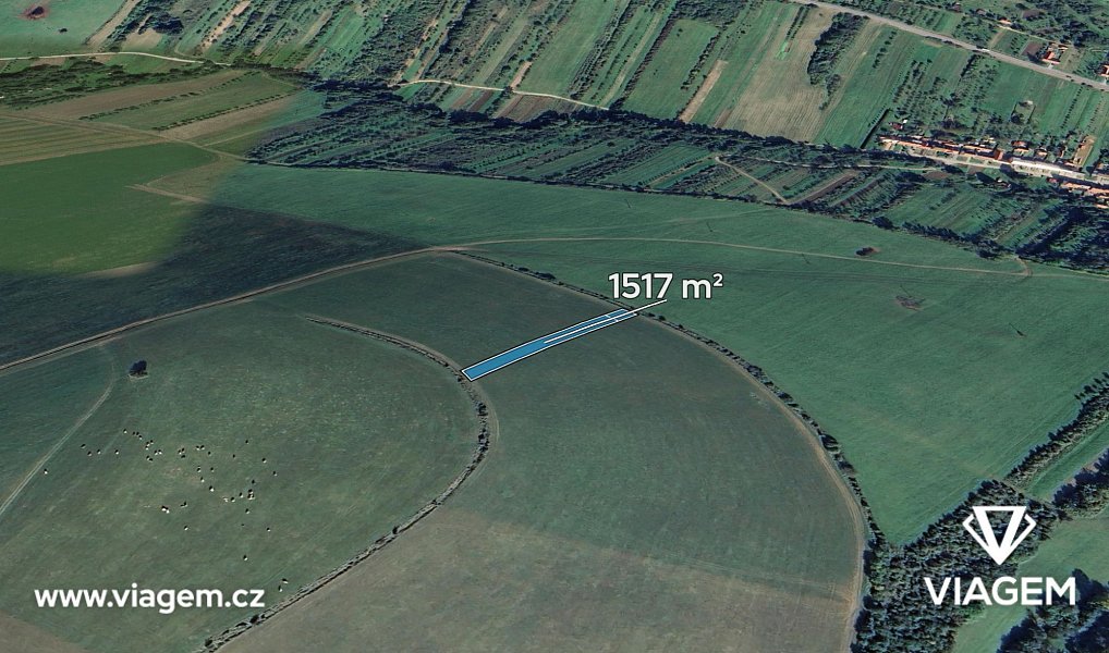 Prodej pole 1 517 m², Strání – fotka 1 z 5