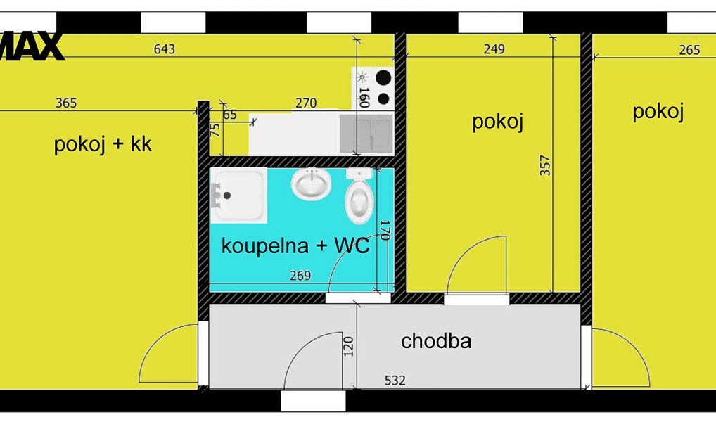 Pronájem bytu 3+kk 59 m², Chlumec nad Cidlinou – náhled fotky 3