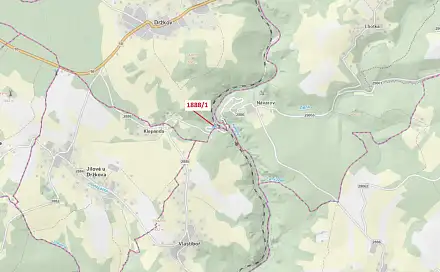 Dražba louky 1 487 m², Vlastiboř