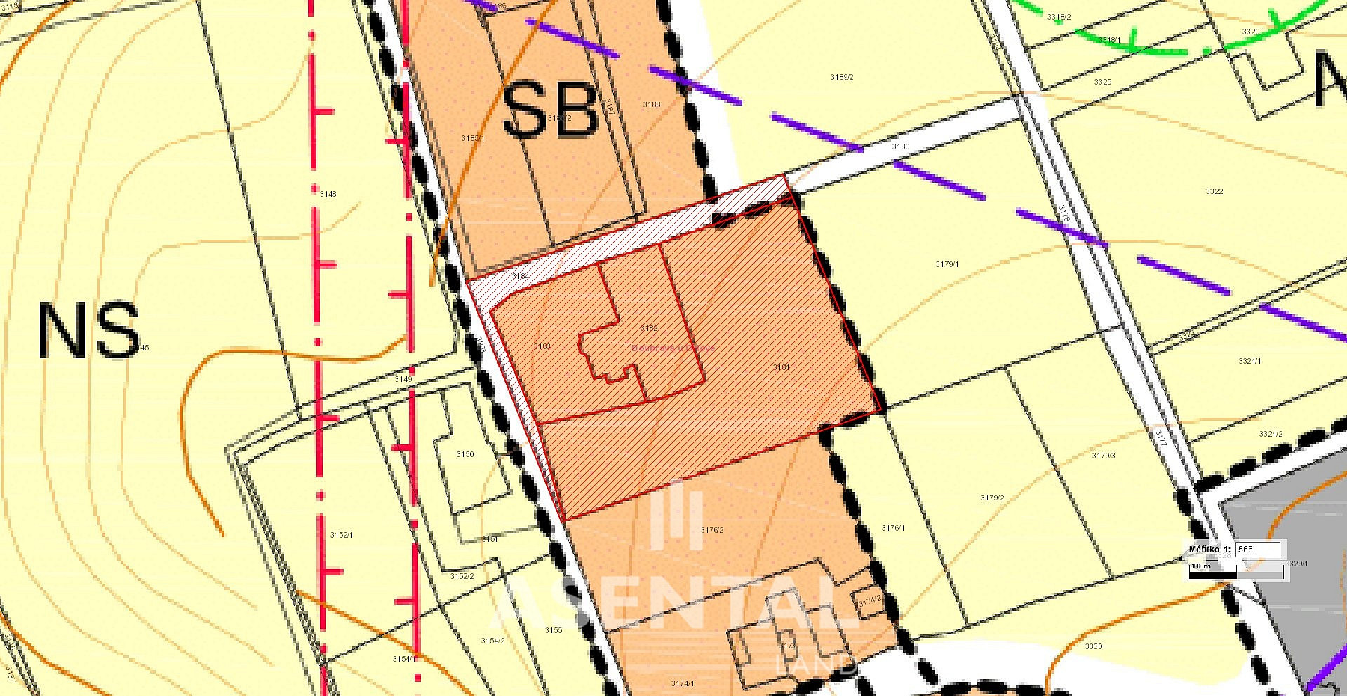 Prodej stavebního pozemku 3 945 m² – pohled 4