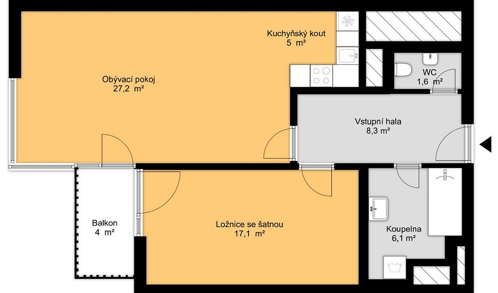 Pronájem bytu 2+kk 73 m², Praha – náhled fotky 18