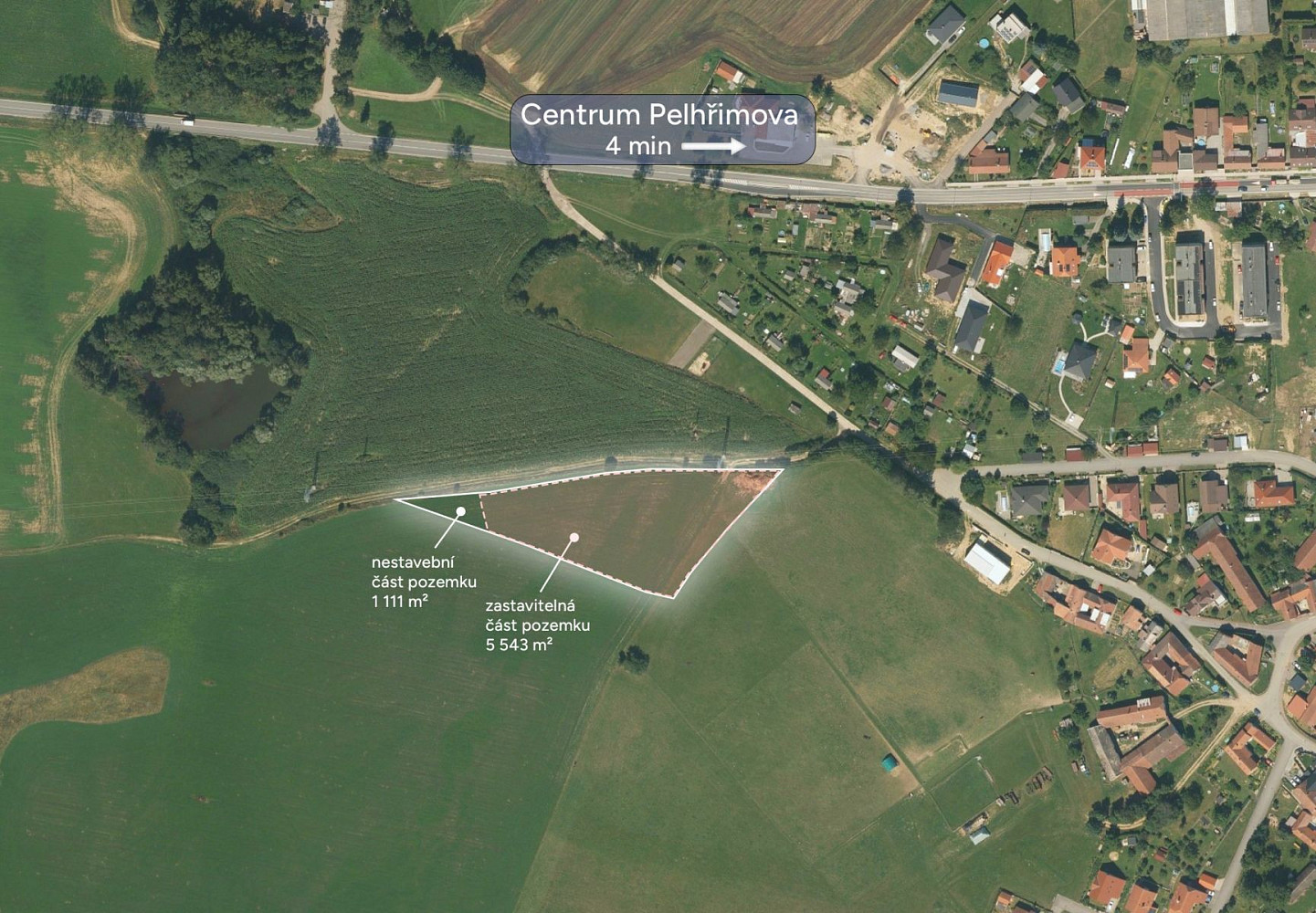 Prodej stavebního pozemku 6 654 m² – fotografie 3