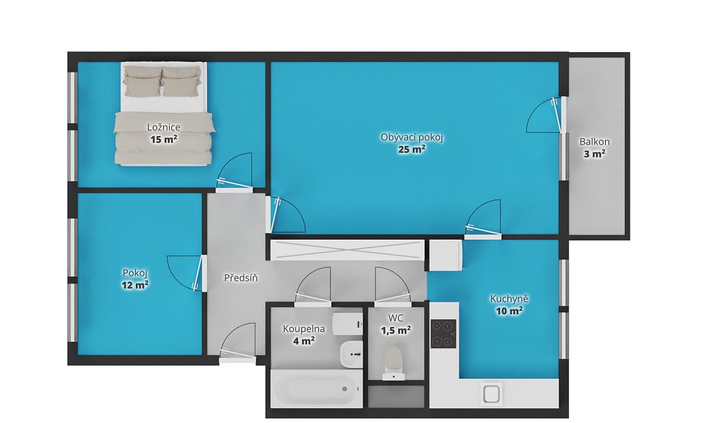 Prodej bytu 3+1 81 m², Vitice – náhled fotky 3