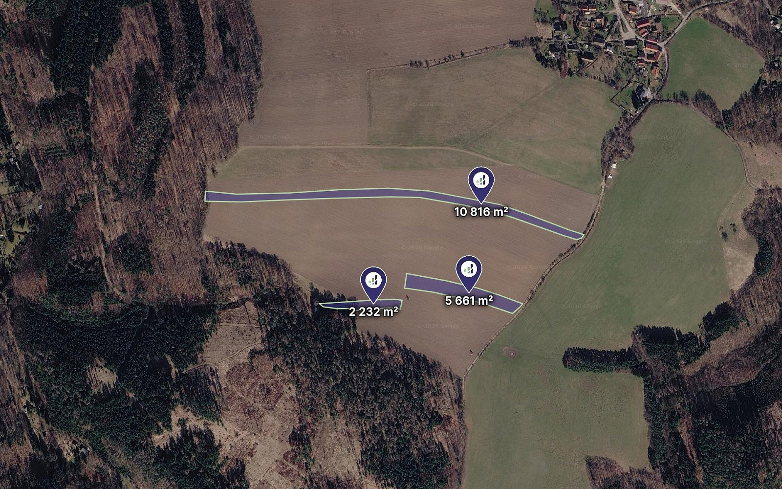 Prodej pole 1 559 m²