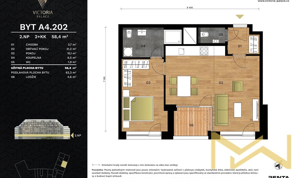 Pronájem bytu 2+kk 58 m², Praha – náhled fotky 12