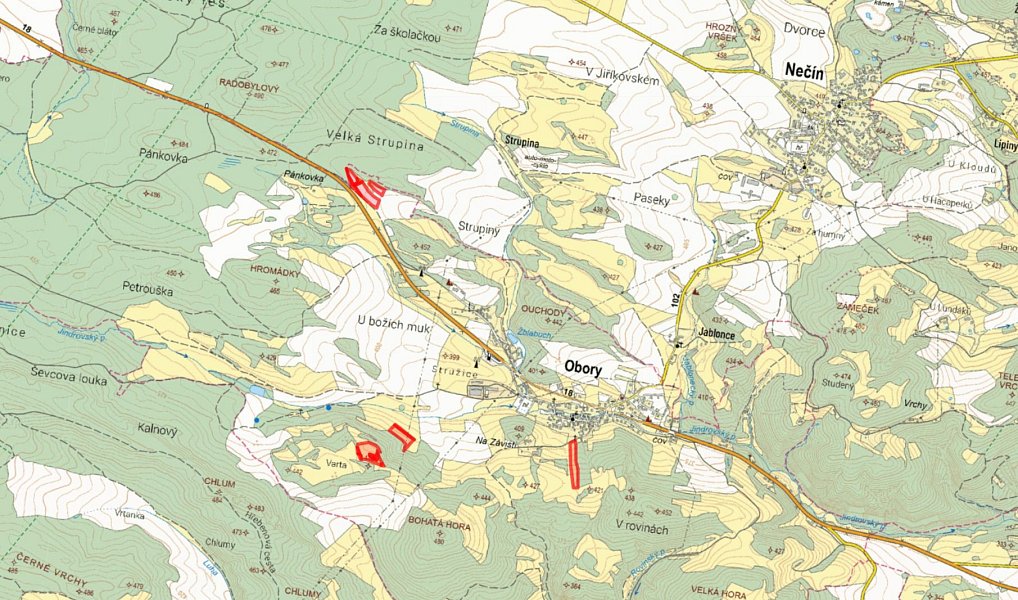 Prodej pole 23 810 m², Obory – náhled fotky 4