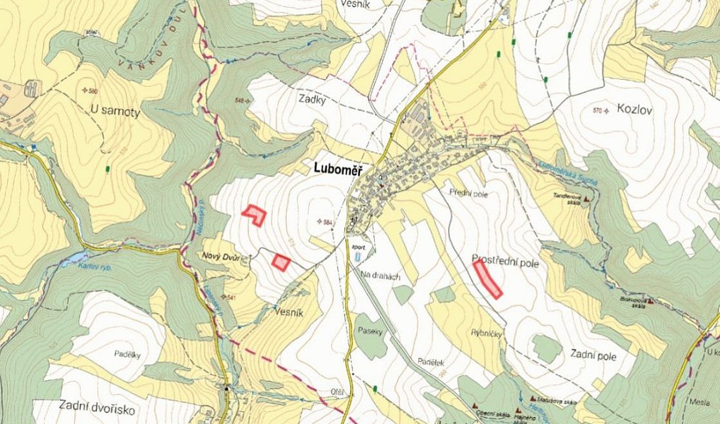 Prodej pole 33 918 m², Luboměř – náhled fotky 3