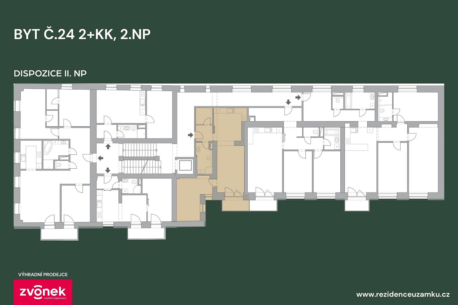 Prodej bytu 2+kk 56 m² – pohled 3