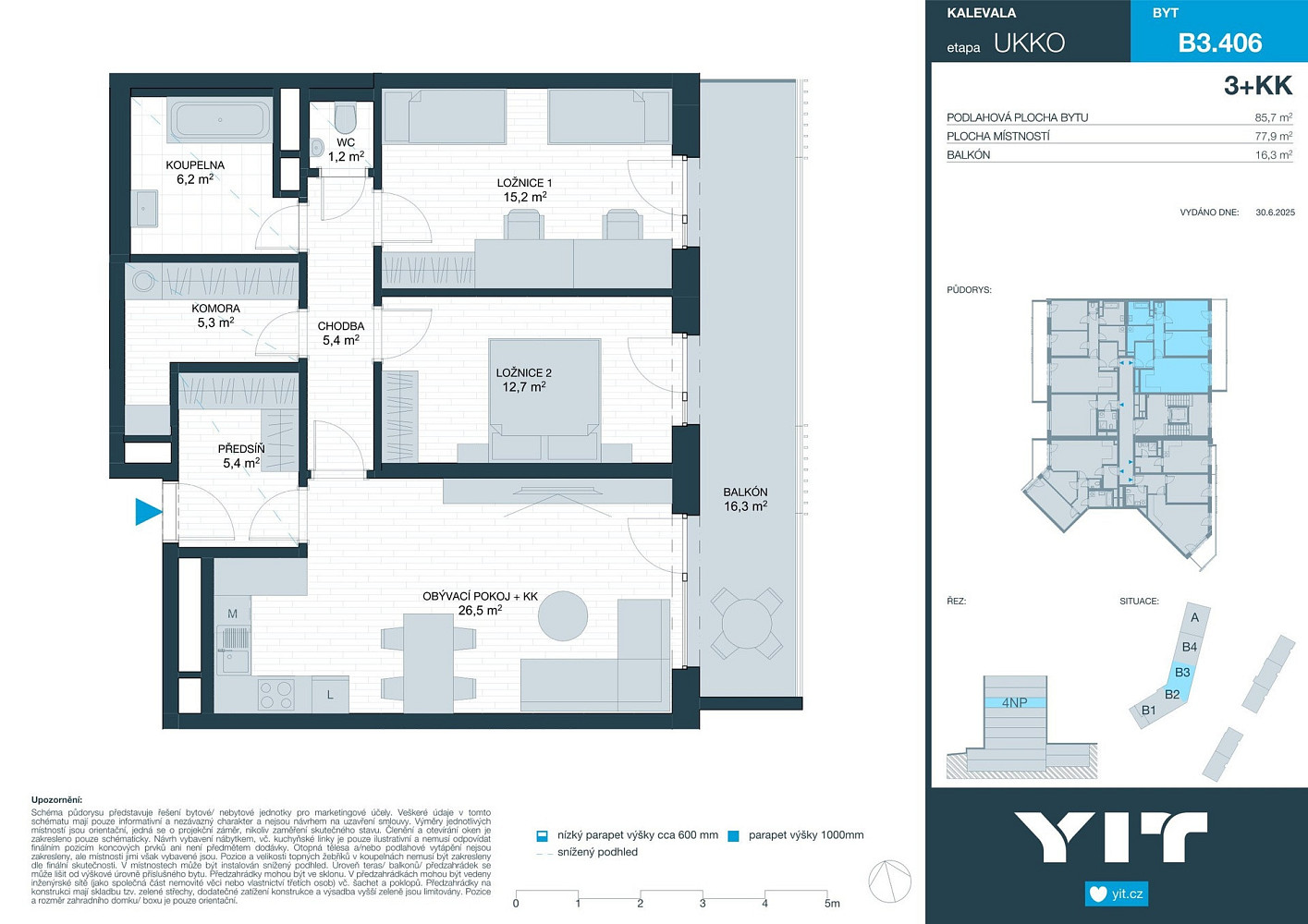 Prodej bytu 3+kk 78 m² – pohled 3