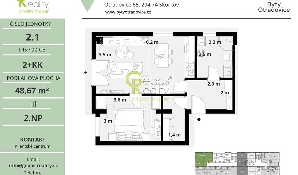 Prodej bytu 2+kk 49 m², Skorkov – náhled fotky 6