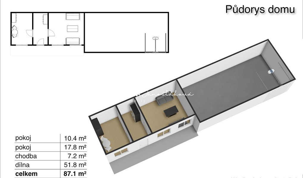 Prodej domu 83 m² s pozemkem 1 607 m², Štěkeň – náhled fotky 15