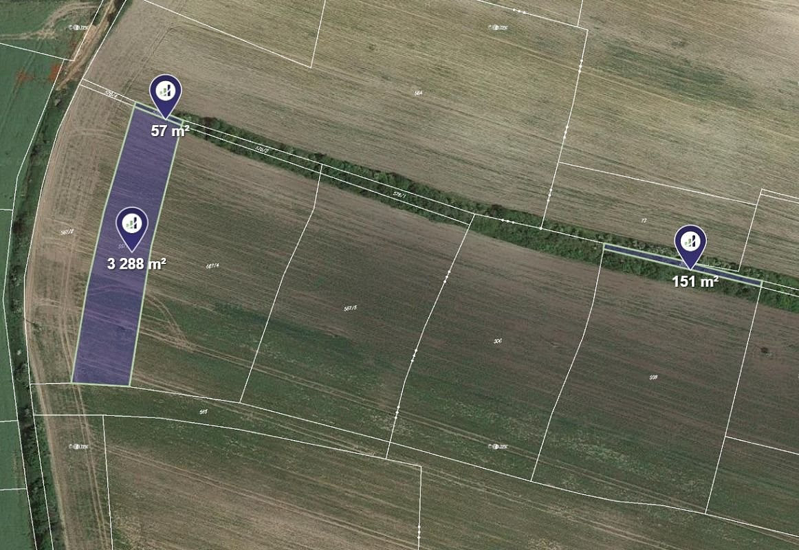 Prodej pole 1 091 m²