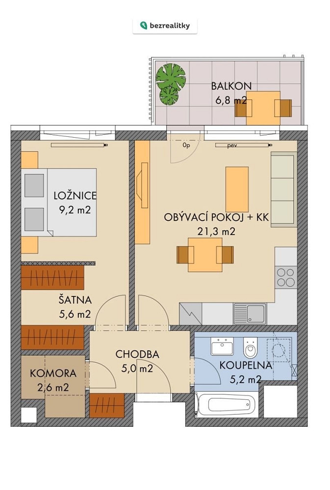 Prodej bytu 2+kk 52 m²