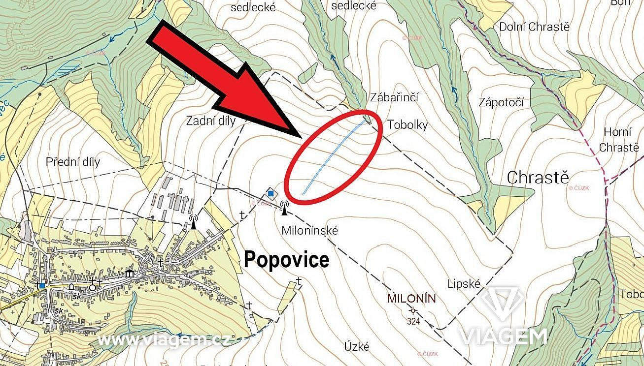 Prodej pole 818 m² – pohled 3