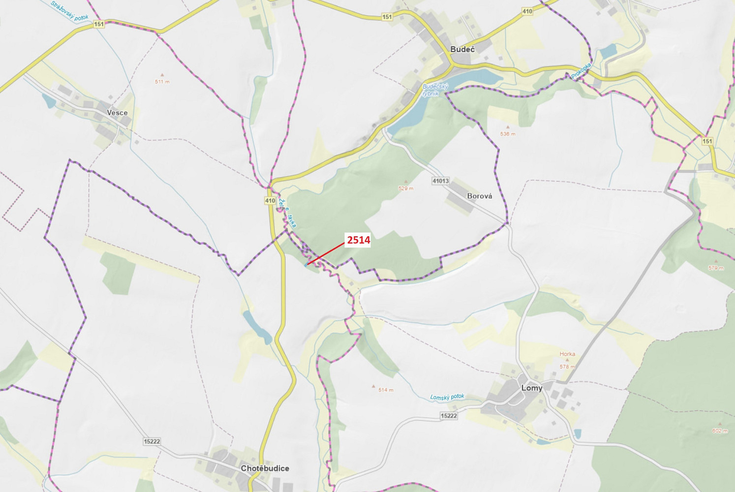 Dražba lesa 532 m²