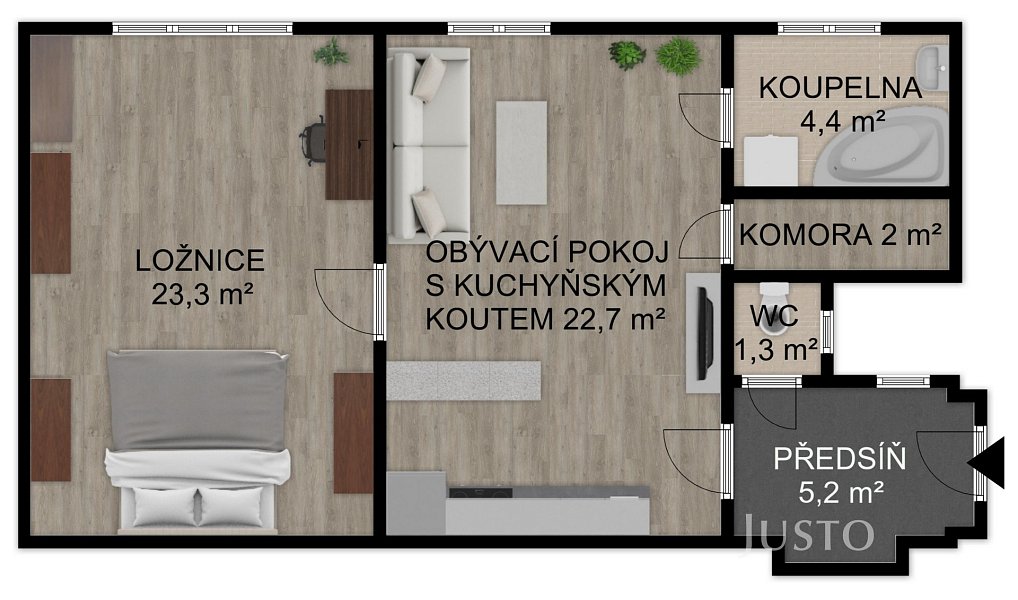 Prodej bytu 2+kk 59 m², Písek – náhled fotky 2