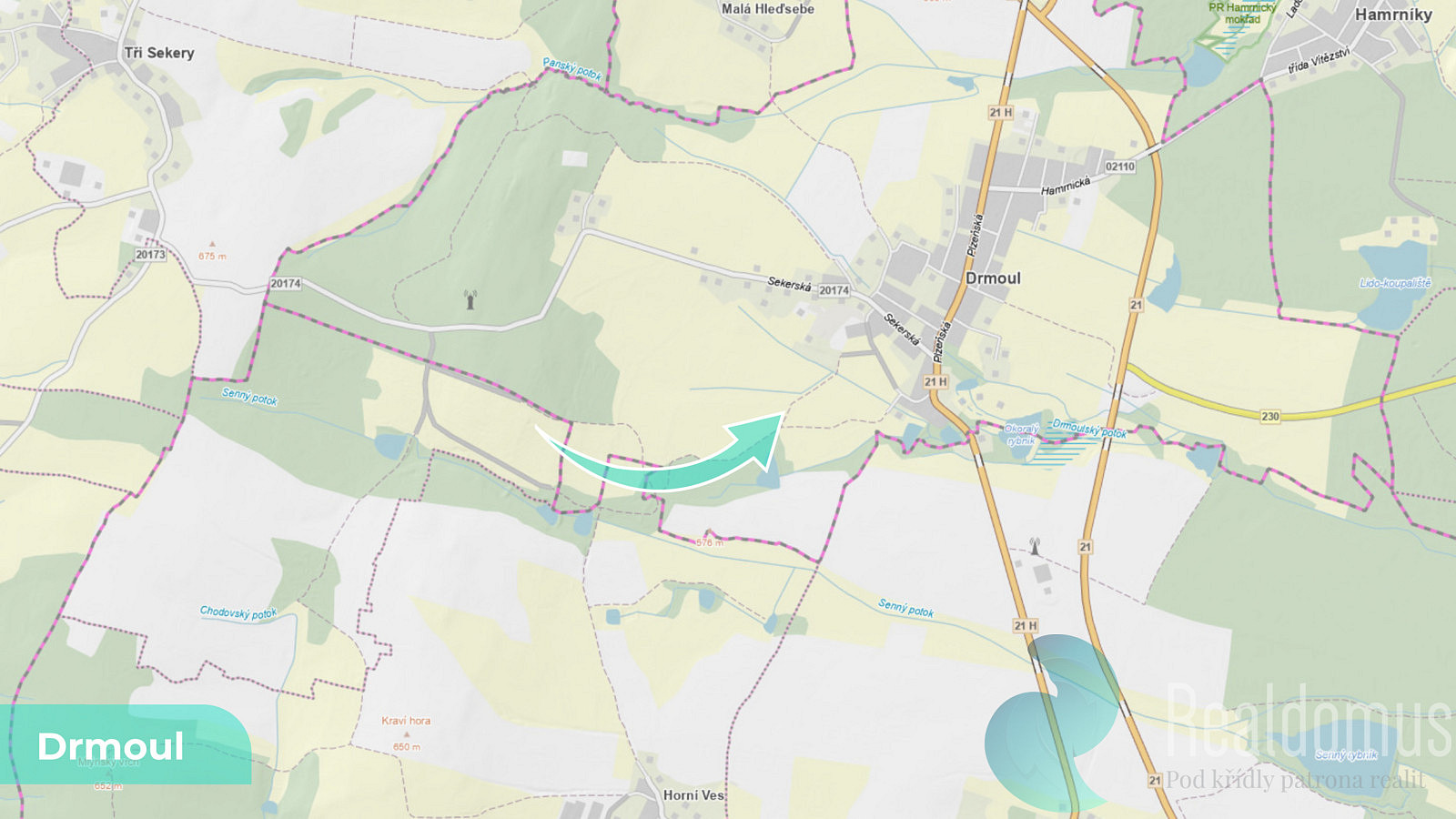 Prodej pozemku 12 559 m² – pohled 3