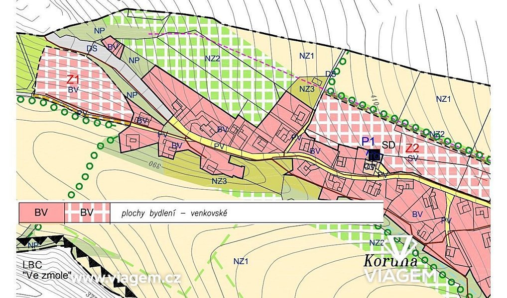 Prodej stavebního pozemku 709 m², Koruna – náhled fotky 3