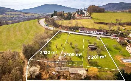 Prodej stavebního pozemku 2 282 m², Prachatice - Staré Prachatice