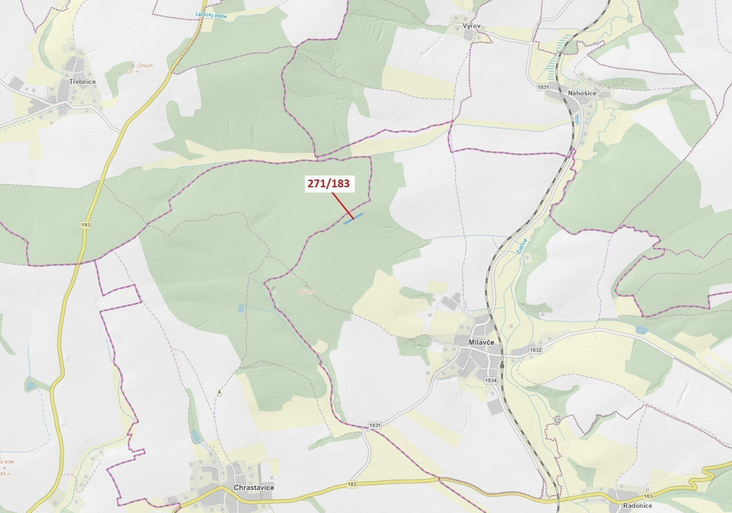 Dražba lesa 2 398 m²