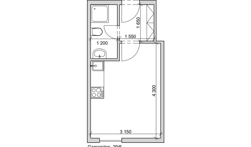 Pronájem bytu 1+kk 18 m², Hradec Králové – náhled fotky 5