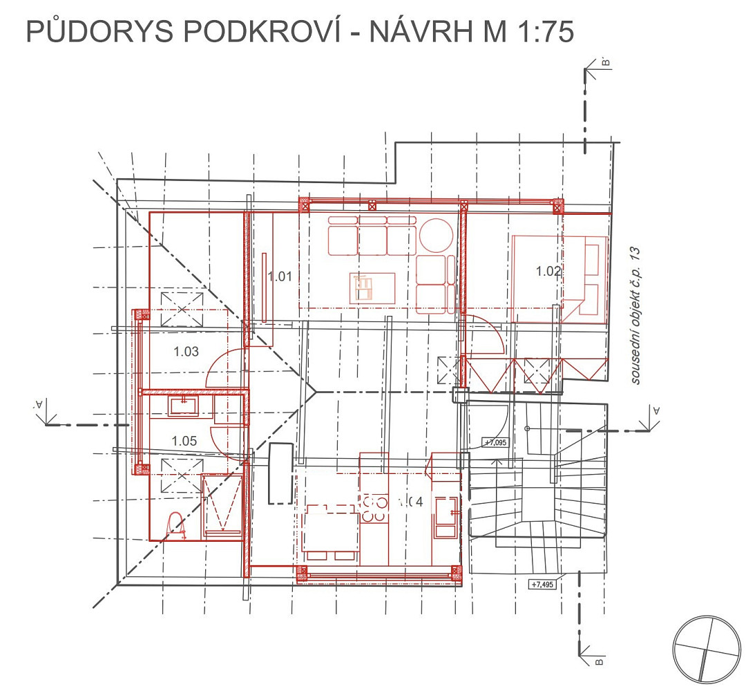Prodej půdy 2-3+kk, 60 m² - Praha - Radlice – pohled 5
