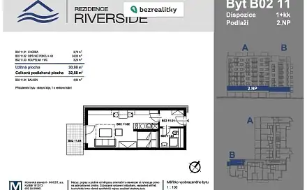 Prodej bytu 1+kk 32 m², Poříčí, Brno - Pisárky