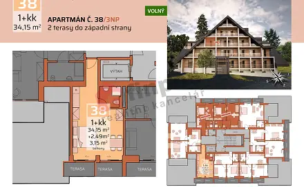 Prodej bytu 1+kk 34 m², Benecko - Štěpanická Lhota, okres Semily