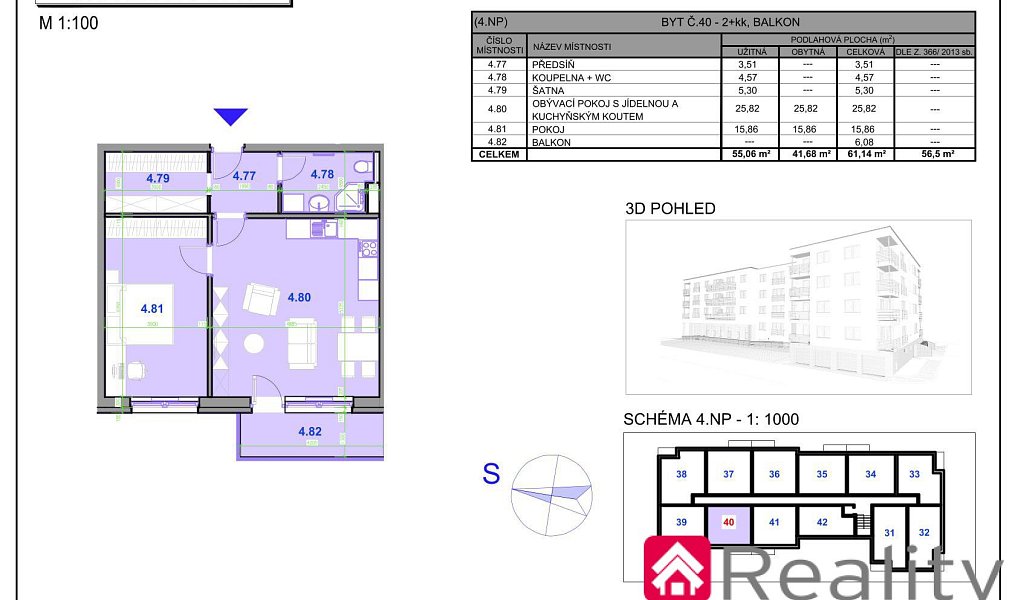 Prodej bytu 2+kk 61 m², Pohořelice – náhled fotky 2