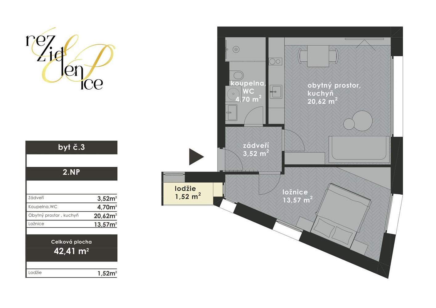 Prodej bytu 2+kk 44 m² – fotografie 4