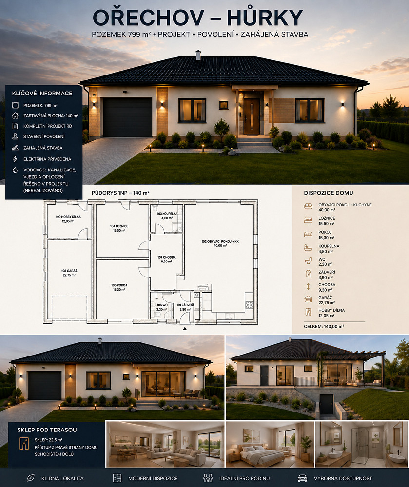 Prodej stavebního pozemku 799 m²